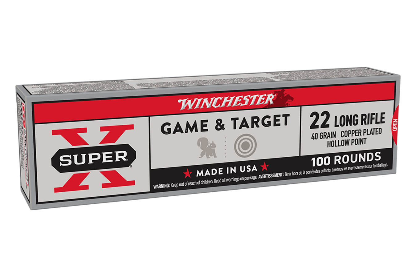 WINCHESTER AMMO 22LR 40gr Copper-Plated Round Nose Super-X Game and Target 100/Box